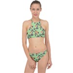 Retro 1880s Flowers Pattern 24 Halter Bikini Set