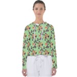 Retro 1880s Flowers Pattern 24 Women s Slouchy Sweat