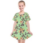 Retro 1880s Flowers Pattern 24 Kids  Smock Dress