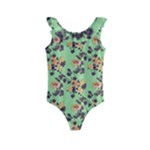 Retro 1880s Flowers Pattern 24 Kids  Frill Swimsuit