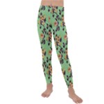 Retro 1880s Flowers Pattern 24 Kids  Lightweight Velour Leggings