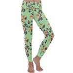 Retro 1880s Flowers Pattern 24 Kids  Lightweight Velour Classic Yoga Leggings