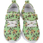 Retro 1880s Flowers Pattern 24 Kids  Velcro Strap Shoes