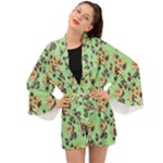 Retro 1880s Flowers Pattern 24 Long Sleeve Kimono