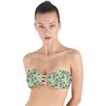 Retro 1880s Flowers Pattern 24 Twist Bandeau Bikini Top