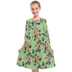 Retro 1880s Flowers Pattern 24 Kids  Midi Sailor Dress from ArtsNow.com