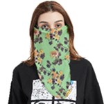 Retro 1880s Flowers Pattern 24 Face Covering Bandana (Triangle)