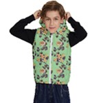 Retro 1880s Flowers Pattern 24 Kids  Stylish Hooded Puffer Vest