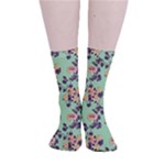 Retro 1880s Flowers Pattern 24 Smooth Crew Length Tube Socks