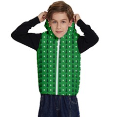 Green Christmas Tree Pattern Background Kids  Stylish Hooded Puffer Vest from ArtsNow.com