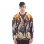 Heroic Trump Warrior in Golden Armor Men s Hooded Windbreaker