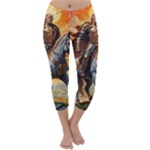 Heroic Trump Warrior in Golden Armor Capri Winter Leggings 