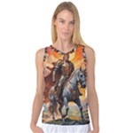 Heroic Trump Warrior in Golden Armor Women s Basketball Tank Top