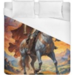 Heroic Trump Warrior in Golden Armor Duvet Cover (King Size)