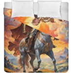 Heroic Trump Warrior in Golden Armor Duvet Cover Double Side (King Size)