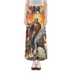 Heroic Trump Warrior in Golden Armor Full Length Maxi Skirt