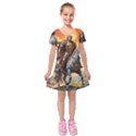 Kids  Short Sleeve Velvet Dress 