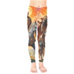 Heroic Trump Warrior in Golden Armor Kids  Leggings