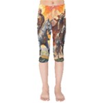 Heroic Trump Warrior in Golden Armor Kids  Capri Leggings 