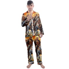 Men s Long Sleeve Satin Pajamas Set 