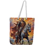 Heroic Trump Warrior in Golden Armor Full Print Rope Handle Tote (Large)