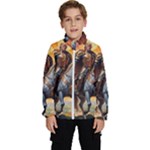 Heroic Trump Warrior in Golden Armor Kids  High Neck Windbreaker