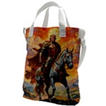 Heroic Trump Warrior in Golden Armor Canvas Messenger Bag