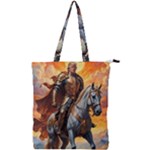 Heroic Trump Warrior in Golden Armor Double Zip Up Tote Bag