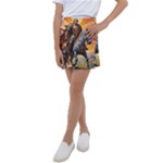 Heroic Trump Warrior in Golden Armor Kids  Tennis Skirt