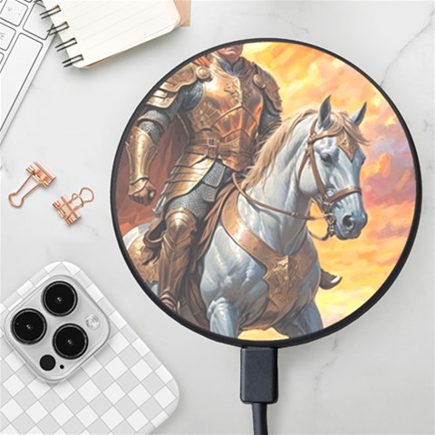 Heroic Trump Warrior in Golden Armor Wireless Fast Charger(Black) from ArtsNow.com