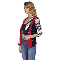 Women s 3/4 Sleeve Ruffle Edge Open Front Jacket 