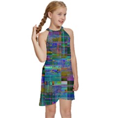 Kids  Halter Collar Waist Tie Chiffon Dress 