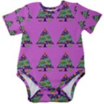 christmas tree themed  Baby Short Sleeve Bodysuit