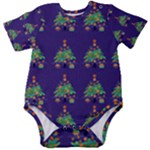 christmas tree themed  Baby Short Sleeve Bodysuit