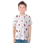 Christmas Xmas Holiday Pattern Background Kids  Cotton T-Shirt