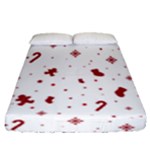 Christmas Xmas Holiday Pattern Background Fitted Sheet (Queen Size)