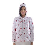 Christmas Xmas Holiday Pattern Background Women s Hooded Windbreaker