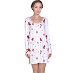 Christmas Xmas Holiday Pattern Background Long Sleeve Nightdress