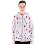 Christmas Xmas Holiday Pattern Background Women s Zipper Hoodie