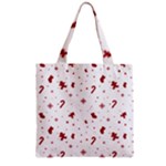 Christmas Xmas Holiday Pattern Background Zipper Grocery Tote Bag