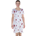 Christmas Xmas Holiday Pattern Background Short Sleeve Nightdress