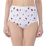 Christmas Xmas Holiday Pattern Background Classic High-Waist Bikini Bottoms