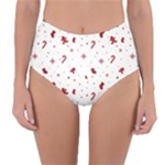 Christmas Xmas Holiday Pattern Background Reversible High-Waist Bikini Bottoms