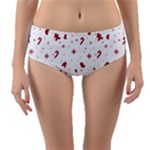 Christmas Xmas Holiday Pattern Background Reversible Mid-Waist Bikini Bottoms