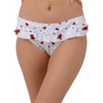 Christmas Xmas Holiday Pattern Background Frill Bikini Bottoms