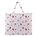 Christmas Xmas Holiday Pattern Background Zipper Large Tote Bag