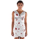 Christmas Xmas Holiday Pattern Background Wrap Front Bodycon Dress