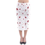 Christmas Xmas Holiday Pattern Background Midi Pencil Skirt