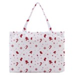 Christmas Xmas Holiday Pattern Background Zipper Medium Tote Bag