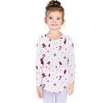 Christmas Xmas Holiday Pattern Background Kids  Long Sleeve T-Shirt